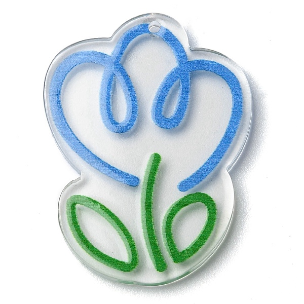 PandaHall Transparent Acrylic Pendants, Tulip, Light Sky Blue, 38x28x2.5mm, Hole: 1.5mm Acrylic Flower
PandaHall Transparent Acrylic Pendants, Tulip, Light Sky Blue, 38x28x2.5mm, Hole: 1.5mm Acrylic Flower
