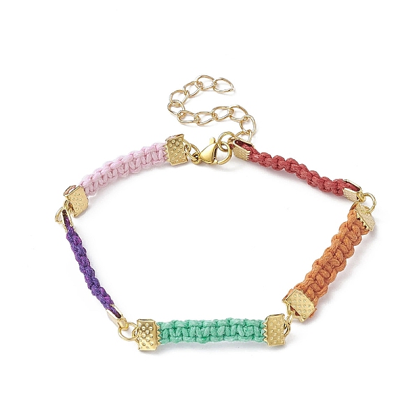 PandaHall Braided Waxed Polyester Rectangle Link Chain Bracelets, with Real 18K Gold Plated 304 Stainless Steel Clasps, Colorful, 7-5/8 inch...
PandaHall Braided Waxed Polyester Rectangle Link Chain Bracelets, with Real 18K Gold Plated 304 Stainless Steel Clasps, Colorful, 7-5/8 inch...