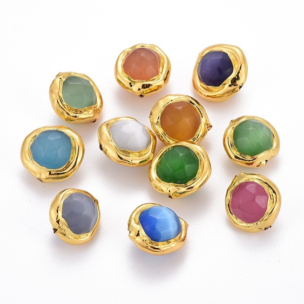 PandaHall Cat Eye Beads, with Brass Findings, Faceted, Rondelle, Golden, Mixed Color, 15~17.5x15~17x11~12mm, Hole: 0.8mm Glass Rondelle..., Multicolor
PandaHall Cat Eye Beads, with Brass Findings, Faceted, Rondelle, Golden, Mixed Color, 15~17.5x15~17x11~12mm, Hole: 0.8mm Glass Rondelle..., Multicolor
