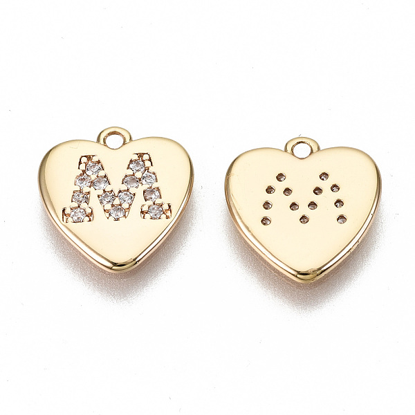 PandaHall Brass Micro Pave Clear Cubic Zirconia Charms, Nickel Free, Real 18K Gold Plated, Flat Heart, Letter.M, 10x10x1mm, Hole: 1mm...
PandaHall Brass Micro Pave Clear Cubic Zirconia Charms, Nickel Free, Real 18K Gold Plated, Flat Heart, Letter.M, 10x10x1mm, Hole: 1mm...