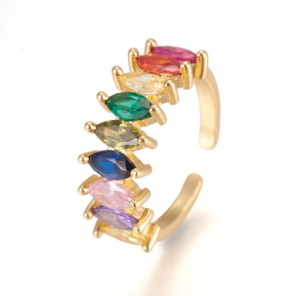 PandaHall Brass Cubic Zirconia Finger Rings, Horse Eye, Golden, Size 8, 18mm Brass+Cubic Zirconia
PandaHall Brass Cubic Zirconia Finger Rings, Horse Eye, Golden, Size 8, 18mm Brass+Cubic Zirconia