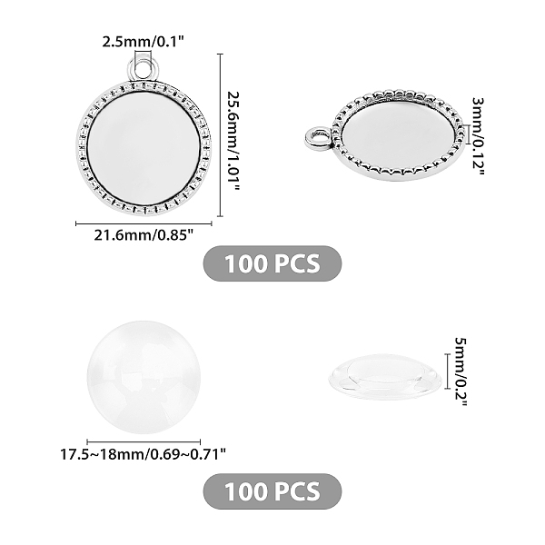 PandaHall ARRICRAFT 200Pcs DIY Half Round Pendant Making Kits, Including Zinc Alloy Settings and Dome Transparent Glass Cabochons, Antique..., Clear
PandaHall ARRICRAFT 200Pcs DIY Half Round Pendant Making Kits, Including Zinc Alloy Settings and Dome Transparent Glass Cabochons, Antique..., Clear