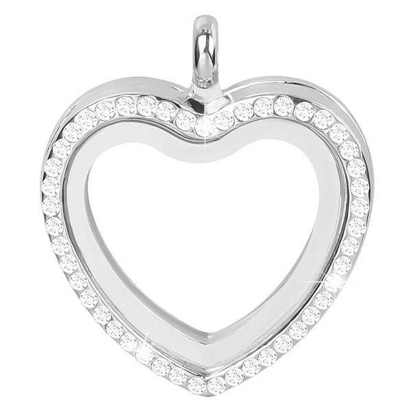 PandaHall Alloy & Glass Floating Locket Pendants, with Rhinestone and Magnet, Heart Charm, Platinum, 35x30x7mm Alloy+Rhinestone Heart Clear
PandaHall Alloy & Glass Floating Locket Pendants, with Rhinestone and Magnet, Heart Charm, Platinum, 35x30x7mm Alloy+Rhinestone Heart Clear