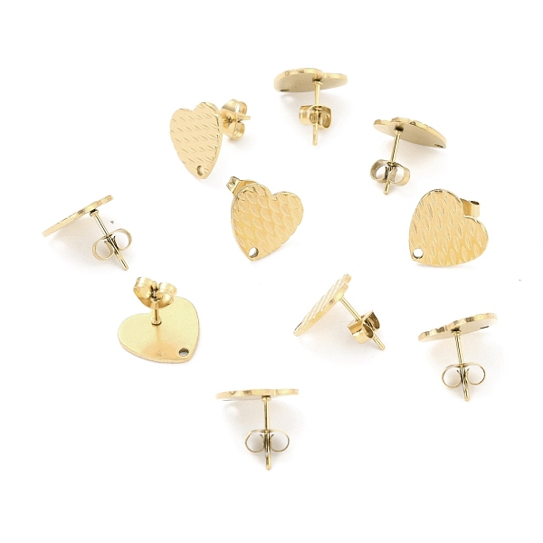 PandaHall Ion Plating(IP) 304 Stainless Steel Stud Earring Findings, with Ear Nuts, Textured Heart, Real 18K Gold Plated, 12x13mm, Hole...
PandaHall Ion Plating(IP) 304 Stainless Steel Stud Earring Findings, with Ear Nuts, Textured Heart, Real 18K Gold Plated, 12x13mm, Hole...