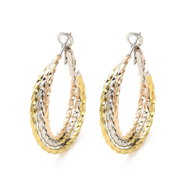 PandaHall 202 Stainless Steel Triple Hoop Earrings, with 304 Stainless Steel Pins, Multi-color, 30x6mm 202 Stainless Steel
PandaHall 202 Stainless Steel Triple Hoop Earrings, with 304 Stainless Steel Pins, Multi-color, 30x6mm 202 Stainless Steel