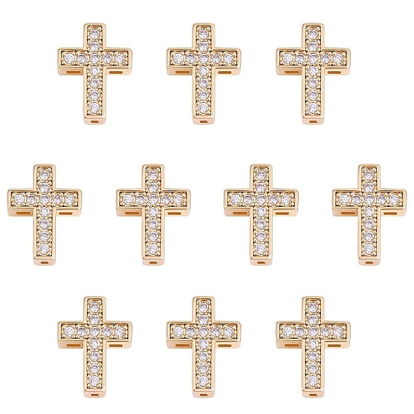 PandaHall 10Pcs Brass Micro Pave Clear Cubic Zirconia Beads, Cross, Real 18K Gold Plated, 13x10x4mm, Hole: 1mm Brass+Cubic Zirconia Cross...
PandaHall 10Pcs Brass Micro Pave Clear Cubic Zirconia Beads, Cross, Real 18K Gold Plated, 13x10x4mm, Hole: 1mm Brass+Cubic Zirconia Cross...