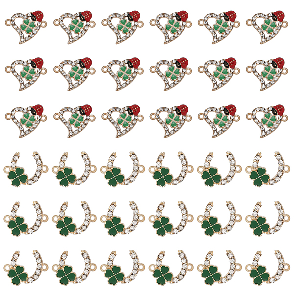 PandaHall CHGCRAFT 36Pcs 2 Styles Alloy Crystal Rhinestone Connector Charms, with Enamel, Light Gold, C Shape with Clover & Heart with..., Multicolor
PandaHall CHGCRAFT 36Pcs 2 Styles Alloy Crystal Rhinestone Connector Charms, with Enamel, Light Gold, C Shape with Clover & Heart with..., Multicolor