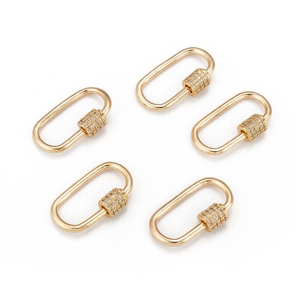 PandaHall Brass Micro Pave Clear Cubic Zirconia Screw Carabiner Lock Charms, for Necklaces Making, Oval, Golden, 24.5~26x15.5x1.5mm, Screw...
PandaHall Brass Micro Pave Clear Cubic Zirconia Screw Carabiner Lock Charms, for Necklaces Making, Oval, Golden, 24.5~26x15.5x1.5mm, Screw...