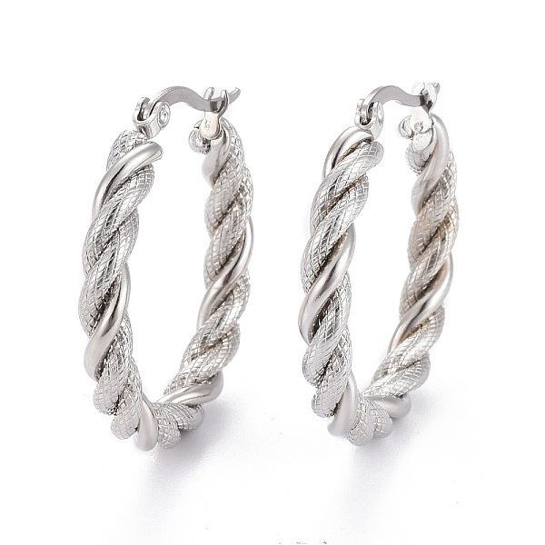 PandaHall 304 Stainless Steel Hoop Earring, Hypoallergenic Earrings, with Ear Nut, Textured, Twisted Ring Shape, Stainless Steel Color...
PandaHall 304 Stainless Steel Hoop Earring, Hypoallergenic Earrings, with Ear Nut, Textured, Twisted Ring Shape, Stainless Steel Color...