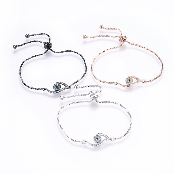 PandaHall Adjustable Brass Micro Pave Cubic Zirconia Bolo Bracelets, Slider Bracelets, Evil Eye, Mixed Color, 10-1/4 inch(26cm), 1.2mm Cubic...
PandaHall Adjustable Brass Micro Pave Cubic Zirconia Bolo Bracelets, Slider Bracelets, Evil Eye, Mixed Color, 10-1/4 inch(26cm), 1.2mm Cubic...