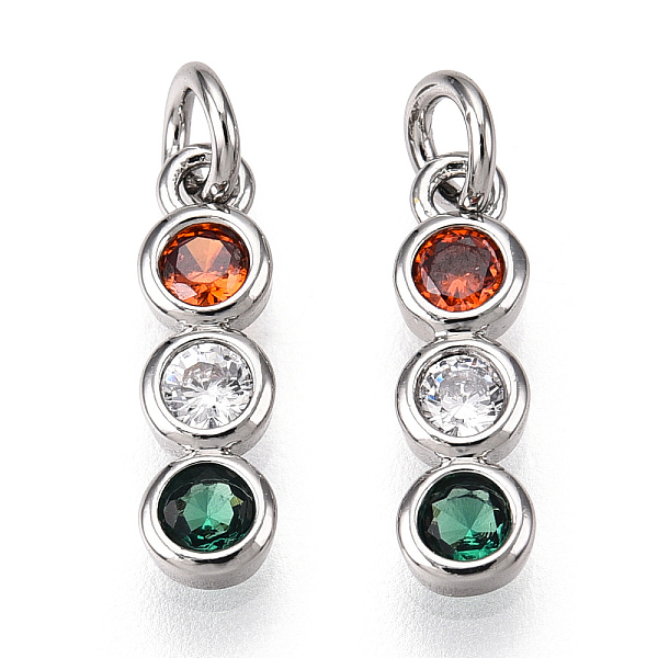 PandaHall Brass Micro Pave Colorful Cubic Zirconia Pendants, with Jump Ring, Round, Platinum, 12.5x3.5x2mm, Hole: 2.4mm Brass+Cubic Zirconia...
PandaHall Brass Micro Pave Colorful Cubic Zirconia Pendants, with Jump Ring, Round, Platinum, 12.5x3.5x2mm, Hole: 2.4mm Brass+Cubic Zirconia...