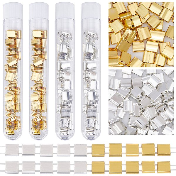 PandaHall CREATCABIN 200Pcs 2 Color Metallic Colours Glass Seed Beads, 2-Hole, Rectangle, Mixed Color, 5x4.5~5.5x2~2.5mm, Hole: 0.5~0.8mm...
PandaHall CREATCABIN 200Pcs 2 Color Metallic Colours Glass Seed Beads, 2-Hole, Rectangle, Mixed Color, 5x4.5~5.5x2~2.5mm, Hole: 0.5~0.8mm...