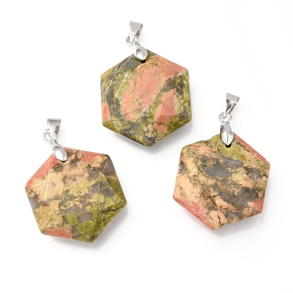 PandaHall Faceted Natural Unakite Pendants, with Platinum Tone Brass Findings, Hexagon, 28x25x9mm, Hole: 4x5mm Unakite Hexagon
PandaHall Faceted Natural Unakite Pendants, with Platinum Tone Brass Findings, Hexagon, 28x25x9mm, Hole: 4x5mm Unakite Hexagon