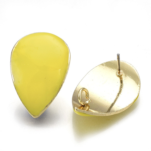 PandaHall Alloy Stud Earring Findings, with Loop, Enamel and Steel Pins, Teardrop, Light Gold, Yellow, 27x17mm, Hole: 3mm, Pin: 0.7mm Alloy...
PandaHall Alloy Stud Earring Findings, with Loop, Enamel and Steel Pins, Teardrop, Light Gold, Yellow, 27x17mm, Hole: 3mm, Pin: 0.7mm Alloy...