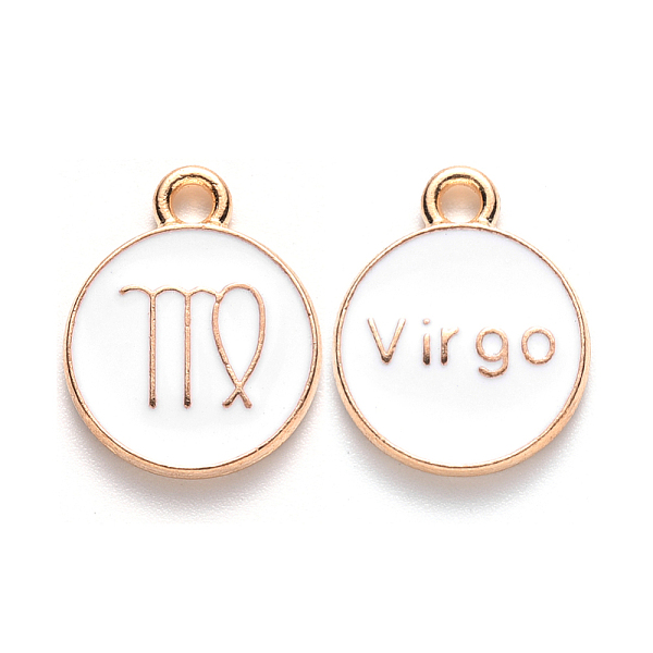 PandaHall Alloy Enamel Pendants, Cadmium Free & Lead Free, Flat Round with Constellation, Light Gold, White, Virgo, 22x18x2mm, Hole: 1.5mm...
PandaHall Alloy Enamel Pendants, Cadmium Free & Lead Free, Flat Round with Constellation, Light Gold, White, Virgo, 22x18x2mm, Hole: 1.5mm...