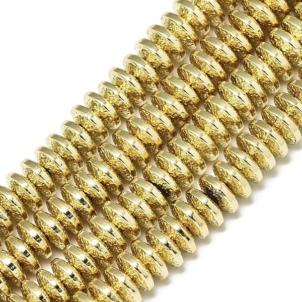 PandaHall Electroplate Non-magnetic Synthetic Hematite Beads Strands, Bumpy, Disc, Light Gold Plated, 8x3mm, Hole: 1.4mm, about...
PandaHall Electroplate Non-magnetic Synthetic Hematite Beads Strands, Bumpy, Disc, Light Gold Plated, 8x3mm, Hole: 1.4mm, about...