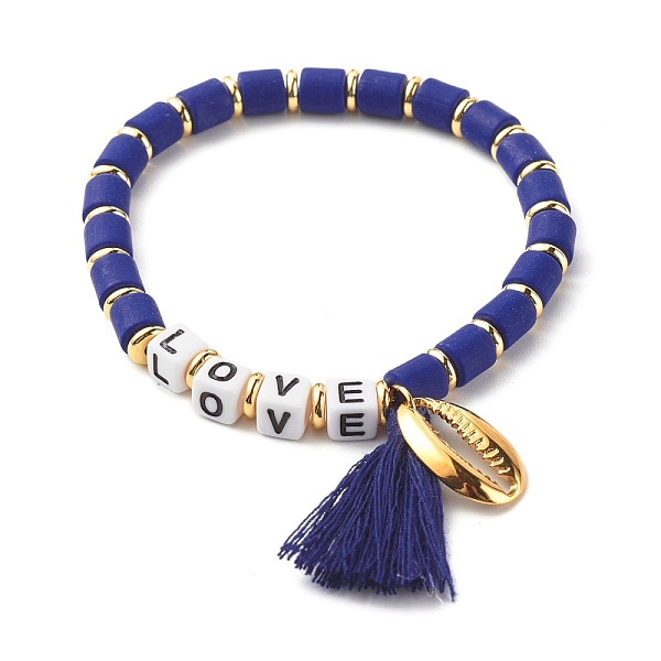 PandaHall Word Love Beads Stretch Bracelet for Girl Women, Cowrie Shell Shape & Tassel Charm Bracelet, Golden, Midnight Blue, Inner Diameter...
PandaHall Word Love Beads Stretch Bracelet for Girl Women, Cowrie Shell Shape & Tassel Charm Bracelet, Golden, Midnight Blue, Inner Diameter...