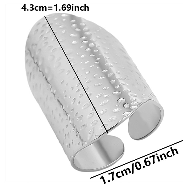 PandaHall 304 Stainless Steel Open Cuff Ring, Wide Band Ring, Stainless Steel Color, Inner Diameter: 17mm 304 Stainless Steel Oval
PandaHall 304 Stainless Steel Open Cuff Ring, Wide Band Ring, Stainless Steel Color, Inner Diameter: 17mm 304 Stainless Steel Oval