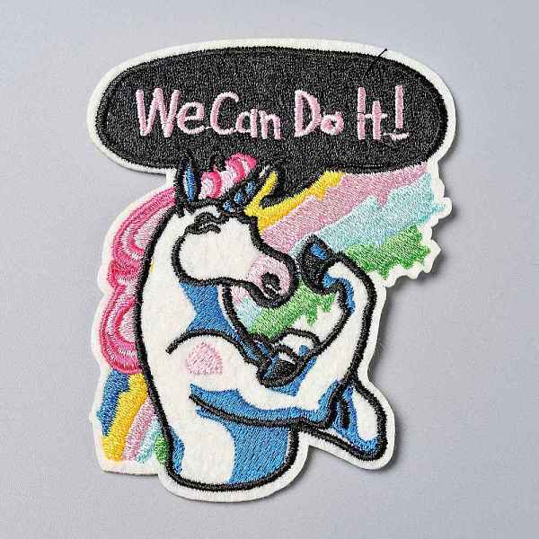 PandaHall Computerized Embroidery Cloth Iron on/Sew on Patches, Costume Accessories, Appliques, Unicorn with Phrase We Can Do It, Colorful...
PandaHall Computerized Embroidery Cloth Iron on/Sew on Patches, Costume Accessories, Appliques, Unicorn with Phrase We Can Do It, Colorful...