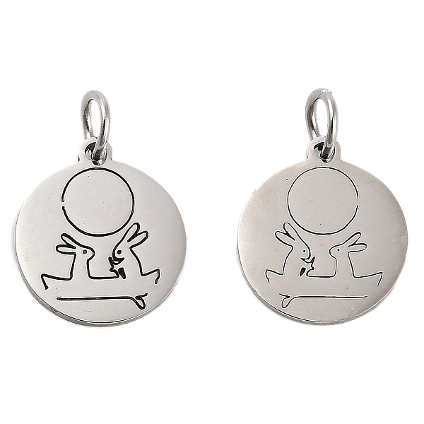 PandaHall 304 Stainless Steel Charms, with Jump Ring, Flat Round Charm, Laser Cut, Stainless Steel Color, Rabbit, 13.5x11.5x1mm, Hole: 3.4mm...
PandaHall 304 Stainless Steel Charms, with Jump Ring, Flat Round Charm, Laser Cut, Stainless Steel Color, Rabbit, 13.5x11.5x1mm, Hole: 3.4mm...