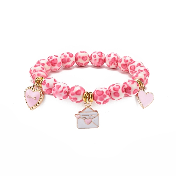 PandaHall Resin Round Beaded Stretch Bracelet, Word Love Heart Envelope Alloy Enamel Charms Bracelet for Valentine's Day, Hot Pink, Inner...
PandaHall Resin Round Beaded Stretch Bracelet, Word Love Heart Envelope Alloy Enamel Charms Bracelet for Valentine's Day, Hot Pink, Inner...