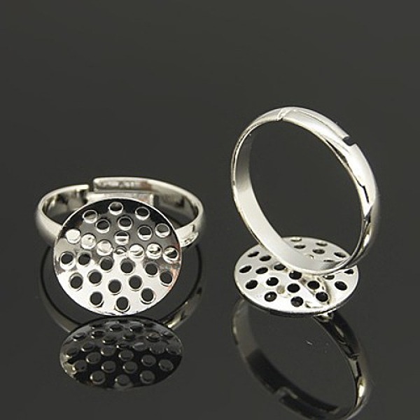 PandaHall Adjustable 14mm Silver Color Plated Brass Sieve Ring Bases, Lead Free, Cadmium Free and Nickel Free, Adjustable, Size: Ring: 17mm...
PandaHall Adjustable 14mm Silver Color Plated Brass Sieve Ring Bases, Lead Free, Cadmium Free and Nickel Free, Adjustable, Size: Ring: 17mm...