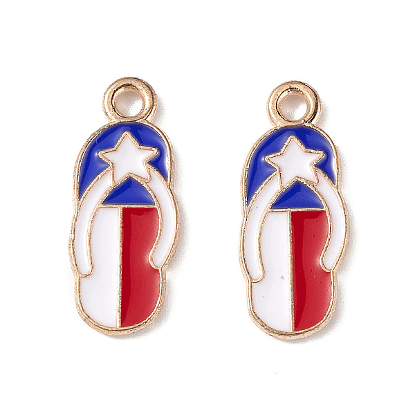 PandaHall Independence Day Alloy Enamel Pendants, Beach Shoe with Star Charms, Light Gold, Colorful, 19x8x1.5mm, Hole: 2mm Alloy+Enamel...
PandaHall Independence Day Alloy Enamel Pendants, Beach Shoe with Star Charms, Light Gold, Colorful, 19x8x1.5mm, Hole: 2mm Alloy+Enamel...