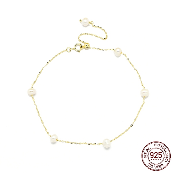 PandaHall Natural Freshwater Pearls Beaded Link Bracelets, with 925 Sterling Silver Cable Chain Bracelets for Women, Real 14K Gold Plated..., White
PandaHall Natural Freshwater Pearls Beaded Link Bracelets, with 925 Sterling Silver Cable Chain Bracelets for Women, Real 14K Gold Plated..., White