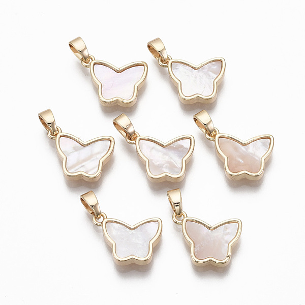 PandaHall Brass Charms, with Freshwater Shell, Nickel Free, Real 18k Gold Plated, Butterfly, Seashell Color, 10.5x14x3mm, Hole: 2x4mm...
PandaHall Brass Charms, with Freshwater Shell, Nickel Free, Real 18k Gold Plated, Butterfly, Seashell Color, 10.5x14x3mm, Hole: 2x4mm...