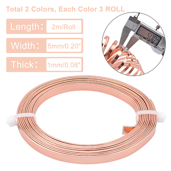PandaHall 6 Rolls 39 Ft Flat Aluminum Wire, 5mm Metal Jewelry Craft Wire Bendable and Flexible Artistic Wire for Bezel, Sculpting, Armature..., Multicolor
PandaHall 6 Rolls 39 Ft Flat Aluminum Wire, 5mm Metal Jewelry Craft Wire Bendable and Flexible Artistic Wire for Bezel, Sculpting, Armature..., Multicolor