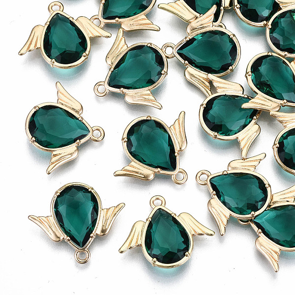 PandaHall Faceted Glass Pendants, with Eco-Friendly Alloy Findings, Cadmium Free & Nickel Free & Lead Free, Angel, Light Gold, Teal..., Cyan
PandaHall Faceted Glass Pendants, with Eco-Friendly Alloy Findings, Cadmium Free & Nickel Free & Lead Free, Angel, Light Gold, Teal..., Cyan