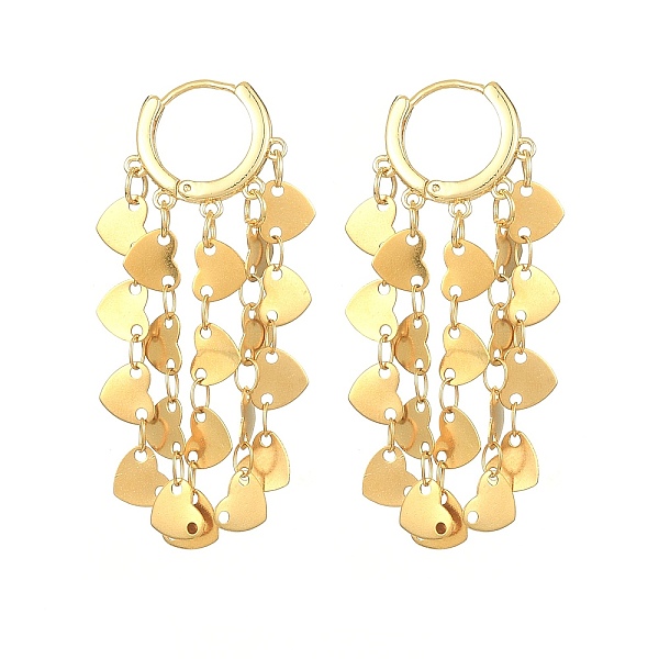 PandaHall Brass Dangle Hoop Earrings, 304 Stainless Steel Heart Tassel Earrings, Golden, 58x20mm Brass Heart
PandaHall Brass Dangle Hoop Earrings, 304 Stainless Steel Heart Tassel Earrings, Golden, 58x20mm Brass Heart