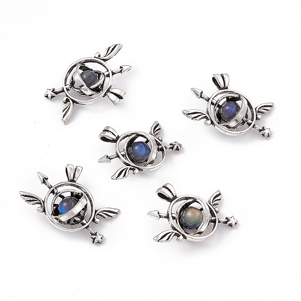 PandaHall Natural Labradorite Pendants, Ball with Arrow Charms, with Antique Silver Color Brass Findings, 27.5x37x13mm, Hole: 2x5mm...
PandaHall Natural Labradorite Pendants, Ball with Arrow Charms, with Antique Silver Color Brass Findings, 27.5x37x13mm, Hole: 2x5mm...