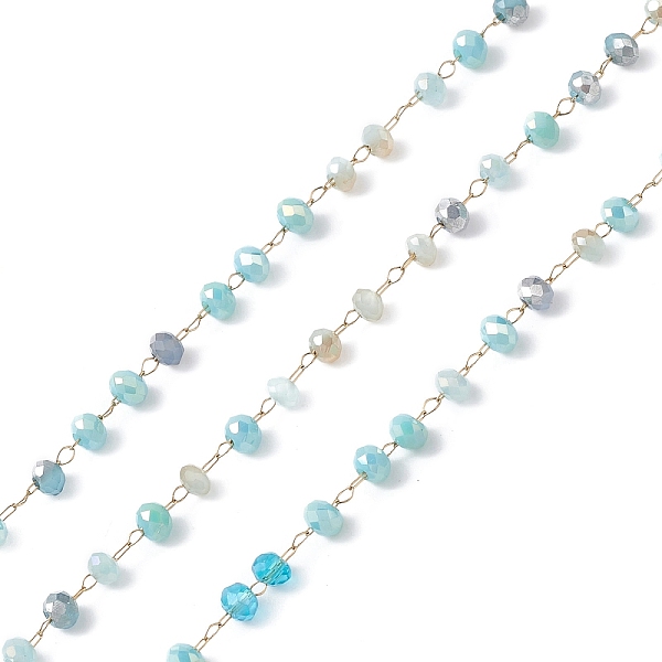 PandaHall Handmade Glass Beaded Chains, Faceted, Unwelded, with 304 Stainless Steel Chains, Golden, Round, Medium Turquoise, 3x2.5mm 304...
PandaHall Handmade Glass Beaded Chains, Faceted, Unwelded, with 304 Stainless Steel Chains, Golden, Round, Medium Turquoise, 3x2.5mm 304...