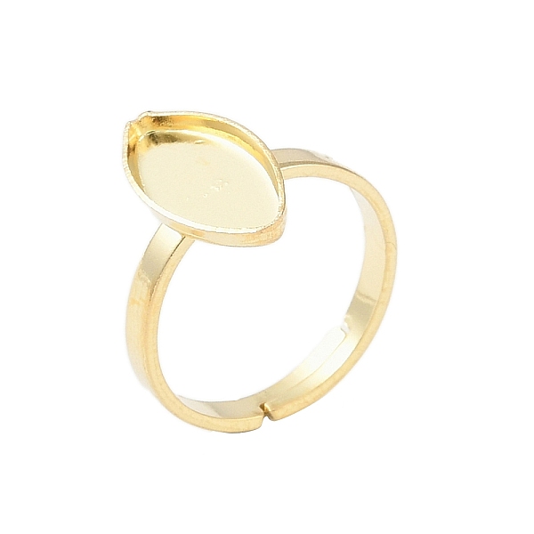 PandaHall 304 Stainless Steel Adjustable Ring Components, Bezel Cup Ring Settings, Horse Eye, Real 18K Gold Plated, Inner Diameter: 17mm...
PandaHall 304 Stainless Steel Adjustable Ring Components, Bezel Cup Ring Settings, Horse Eye, Real 18K Gold Plated, Inner Diameter: 17mm...