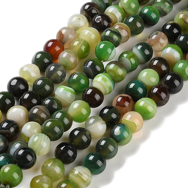 PandaHall Natural Striped Agate/Banded Agate Beads Strands, Dyed, Round, Green, 6mm, Hole: 0.8mm, about 32pcs/strand, 7.60''(19.3cm) Banded...
PandaHall Natural Striped Agate/Banded Agate Beads Strands, Dyed, Round, Green, 6mm, Hole: 0.8mm, about 32pcs/strand, 7.60''(19.3cm) Banded...