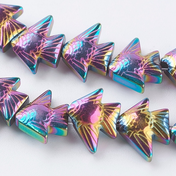 PandaHall Vacuum Plating Electroplate Non-magnetic Synthetic Hematite Beads Strands, Grade A, Tropical Fish, Multi-color Plated, 6.5~7x8x3mm...
PandaHall Vacuum Plating Electroplate Non-magnetic Synthetic Hematite Beads Strands, Grade A, Tropical Fish, Multi-color Plated, 6.5~7x8x3mm...