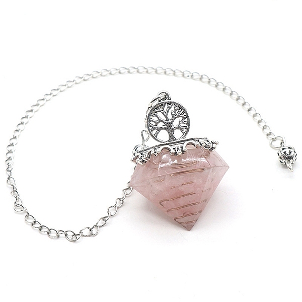 PandaHall Natural Rose Quartz Chip & Resin Dowsing Pendulum Big Pendants, with Platinum Plated Metal Tree of Life, Diamond Charm, 290mm Rose...
PandaHall Natural Rose Quartz Chip & Resin Dowsing Pendulum Big Pendants, with Platinum Plated Metal Tree of Life, Diamond Charm, 290mm Rose...
