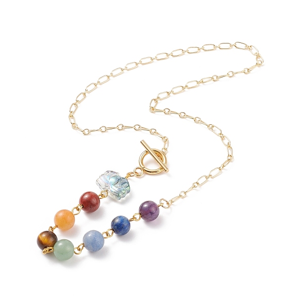 PandaHall Natural Mixed Gemstone Beaded Pendant Necklace with Glass Lotus, 7 Chakra Jewelry for Women, Golden, 17.91 inch(45.5cm) Mixed...
PandaHall Natural Mixed Gemstone Beaded Pendant Necklace with Glass Lotus, 7 Chakra Jewelry for Women, Golden, 17.91 inch(45.5cm) Mixed...