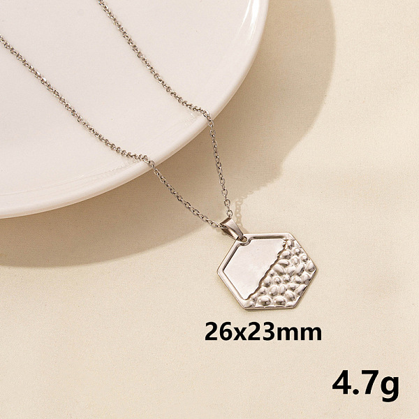 PandaHall 304 Stainless Steel Hexagon Pendant Necklaces, Cable Chain Necklaces Stainless Steel Hexagon
PandaHall 304 Stainless Steel Hexagon Pendant Necklaces, Cable Chain Necklaces Stainless Steel Hexagon