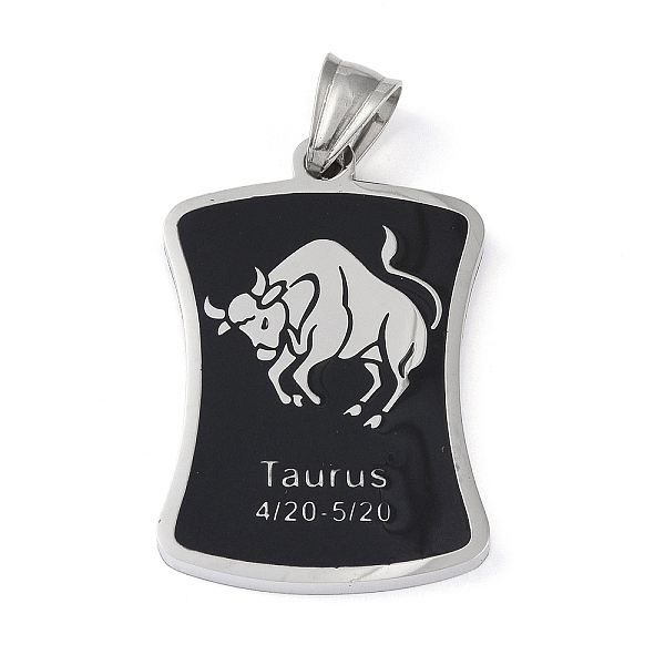PandaHall 304 Stainless Steel Pendants, with Enamel, Stainless Steel Color, Rectangle with Constellation, Taurus, 39x26x3mm, Hole: 7x3mm..., Black
PandaHall 304 Stainless Steel Pendants, with Enamel, Stainless Steel Color, Rectangle with Constellation, Taurus, 39x26x3mm, Hole: 7x3mm..., Black
