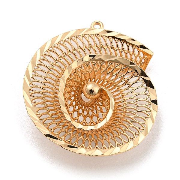 PandaHall Rack Plating Brass Hollow Pendants, Conch Charm, Light Gold, 36.5x32.5x11mm, Hole: 1.2mm Brass Shell Shape
PandaHall Rack Plating Brass Hollow Pendants, Conch Charm, Light Gold, 36.5x32.5x11mm, Hole: 1.2mm Brass Shell Shape