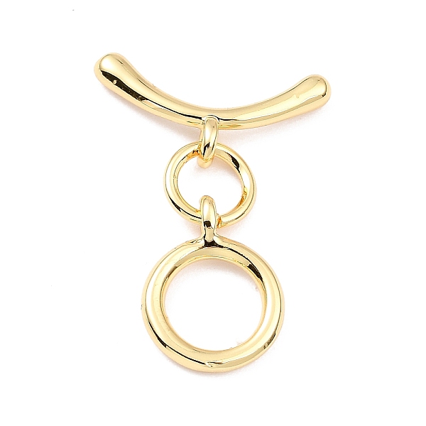 PandaHall Rack Plating Brass Toggle Clasps, Long-Lasting Plated, Ring, Real 18K Gold Plated, Ring: 14x10.5x1.5mm, Hole: 1.6mm, Bar: 18x9x2mm...
PandaHall Rack Plating Brass Toggle Clasps, Long-Lasting Plated, Ring, Real 18K Gold Plated, Ring: 14x10.5x1.5mm, Hole: 1.6mm, Bar: 18x9x2mm...