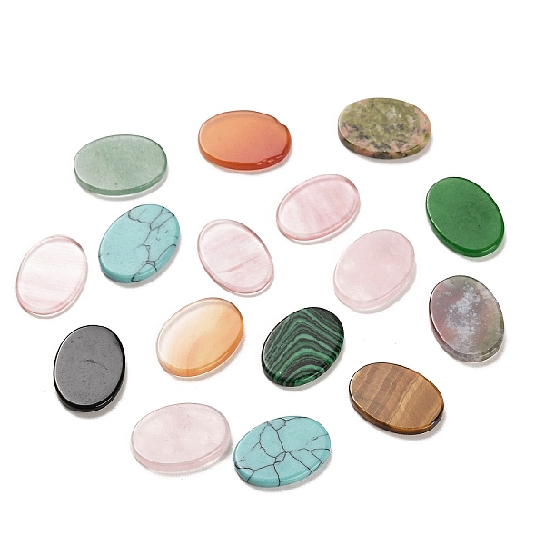 PandaHall Natural & Synthetic Mixed Gemstone Cabochons, Flat Oval, 18x13x1.5~2mm Mixed Stone Oval
PandaHall Natural & Synthetic Mixed Gemstone Cabochons, Flat Oval, 18x13x1.5~2mm Mixed Stone Oval