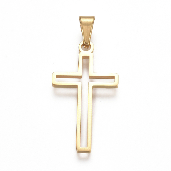 PandaHall 304 Stainless Steel Pendants, Cut-Out, Cross, Hollow, for Craft Jewelry Making, Golden, 25x13x1mm, Hole: 5x3mm 304 Stainless Steel...
PandaHall 304 Stainless Steel Pendants, Cut-Out, Cross, Hollow, for Craft Jewelry Making, Golden, 25x13x1mm, Hole: 5x3mm 304 Stainless Steel...