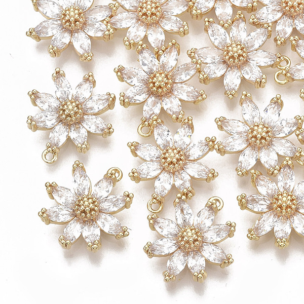 PandaHall Brass Micro Pave Cubic Zirconia Pendants, Nickel Free, Flower, Clear, Real 18K Gold Plated, 15x14x4mm, Hole: 1mm Brass+Cubic...
PandaHall Brass Micro Pave Cubic Zirconia Pendants, Nickel Free, Flower, Clear, Real 18K Gold Plated, 15x14x4mm, Hole: 1mm Brass+Cubic...