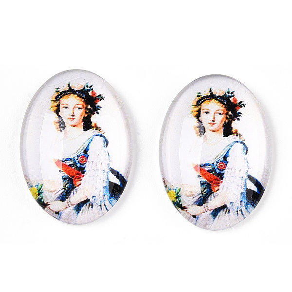 PandaHall Glass Cabochons, with European Style Pattern, Oval, Snow, 25x18x6mm Glass Oval White
PandaHall Glass Cabochons, with European Style Pattern, Oval, Snow, 25x18x6mm Glass Oval White