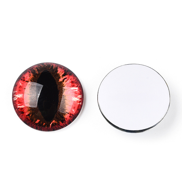 PandaHall Glass Cabochons, Half Round with Evil Eye, Vertical Pupil, Tomato, 20x6.5mm Glass Half Round Red
PandaHall Glass Cabochons, Half Round with Evil Eye, Vertical Pupil, Tomato, 20x6.5mm Glass Half Round Red