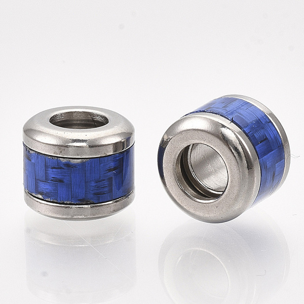 PandaHall 304 Stainless Steel European Beads, with Fiber, Large Hole Beads, Column with Basket Weave Pattern, Stainless Steel Color, Blue...
PandaHall 304 Stainless Steel European Beads, with Fiber, Large Hole Beads, Column with Basket Weave Pattern, Stainless Steel Color, Blue...