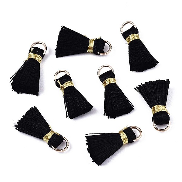 PandaHall Handmade Polycotton(Polyester Cotton) Tassel Decorations, Pendant Decorations, with Golden Iron Loops, Black, 17~21x10x5mm, Jump...
PandaHall Handmade Polycotton(Polyester Cotton) Tassel Decorations, Pendant Decorations, with Golden Iron Loops, Black, 17~21x10x5mm, Jump...